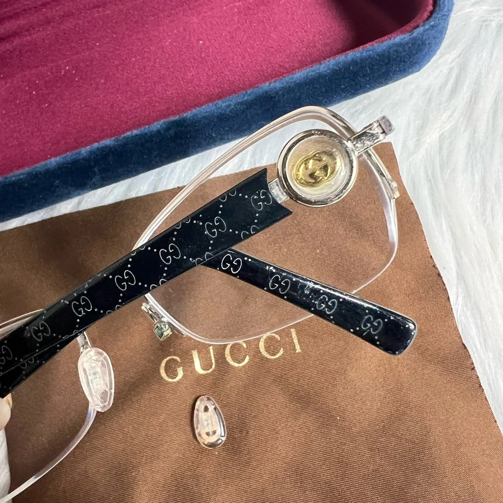 Gucci Silver Frame Glasses with Case - Picture 5 of 10